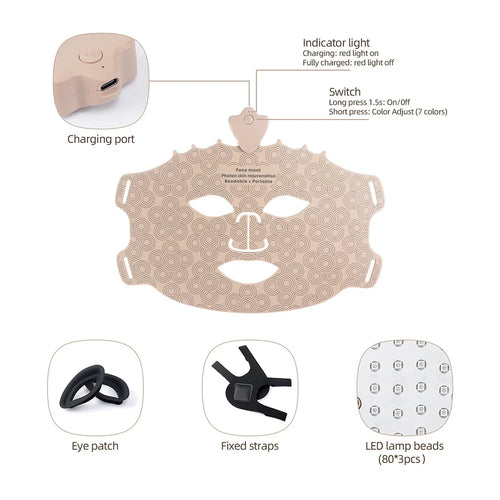 Flexible Silicone LED Light Therapy Mask